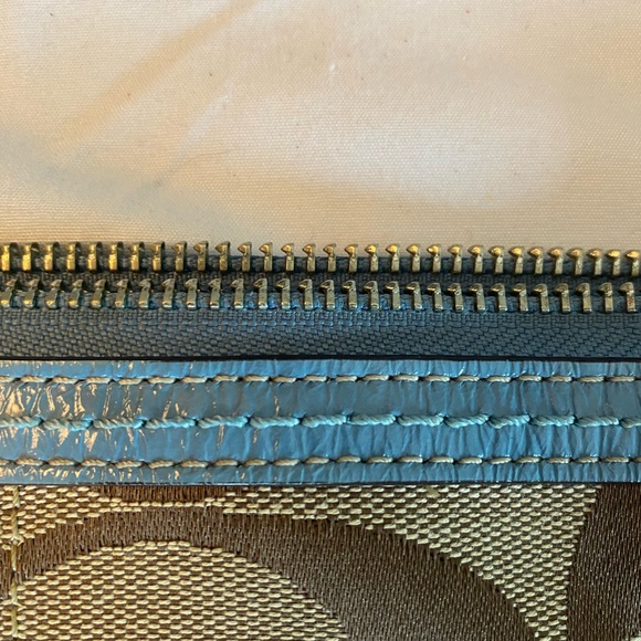 Coach Signature C Brown & Blue Canvas Bag AND Wallet - Picture 16 of 16